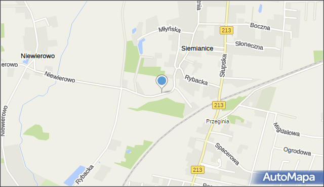 Siemianice gmina Redzikowo, Rybacka, mapa Siemianice gmina Redzikowo