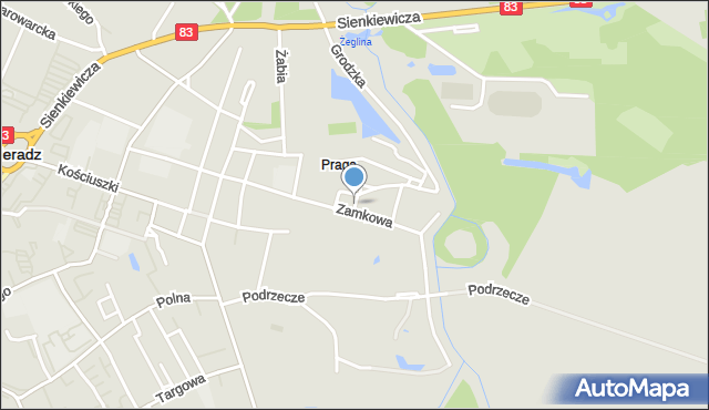 Sieradz, Rynek Praski, mapa Sieradz