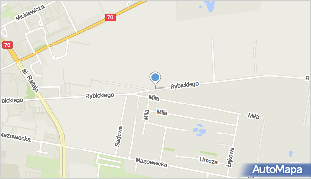 Skierniewice, Rybickiego Stanisława, dr., mapa Skierniewic