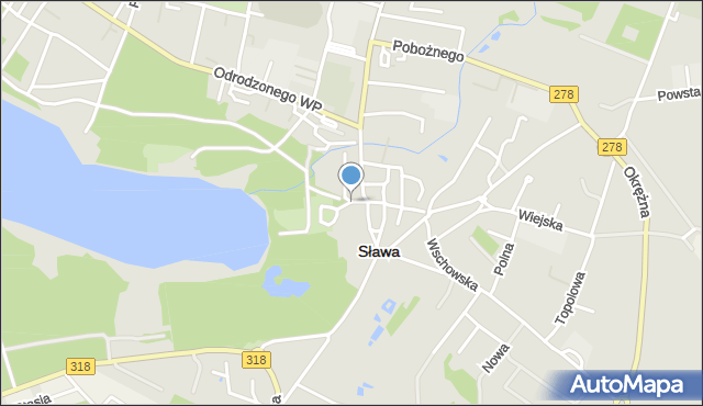 Sława powiat wschowski, Rynek, mapa Sława powiat wschowski