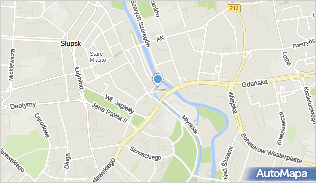 Słupsk, Rynek Rybacki, mapa Słupska