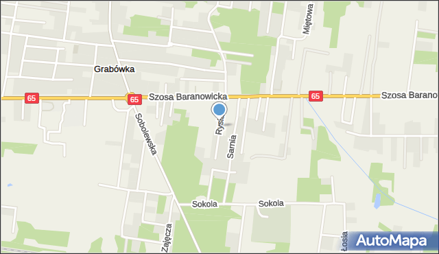 Sobolewo gmina Grabówka, Rysia, mapa Sobolewo gmina Grabówka