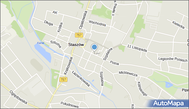 Staszów, Rytwiańska, mapa Staszów