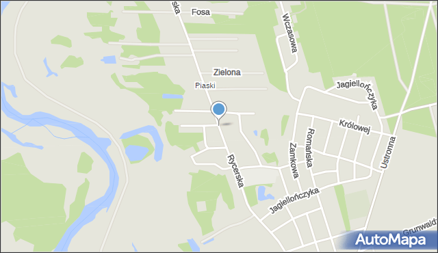 Sulejów powiat piotrkowski, Rycerska, mapa Sulejów powiat piotrkowski