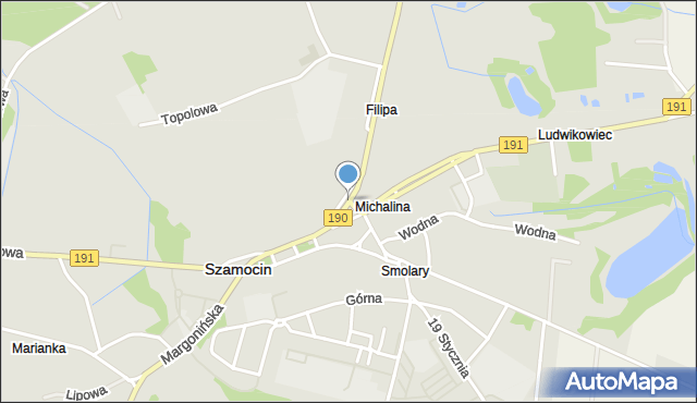 Szamocin powiat chodzieski, Rynek, mapa Szamocin powiat chodzieski