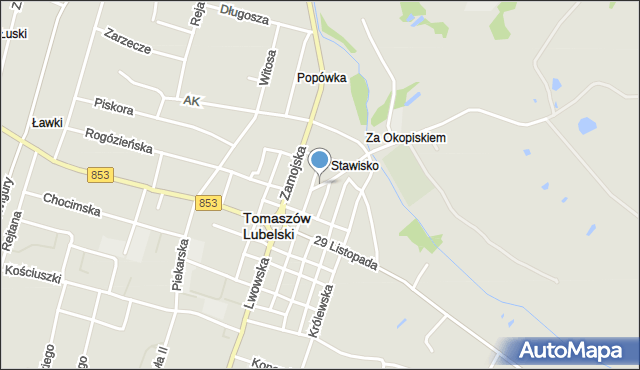 Tomaszów Lubelski, Rynek Solny, mapa Tomaszów Lubelski