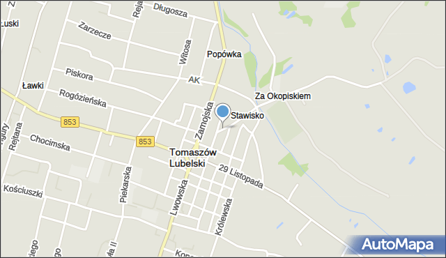 Tomaszów Lubelski, Rynek Solny, mapa Tomaszów Lubelski