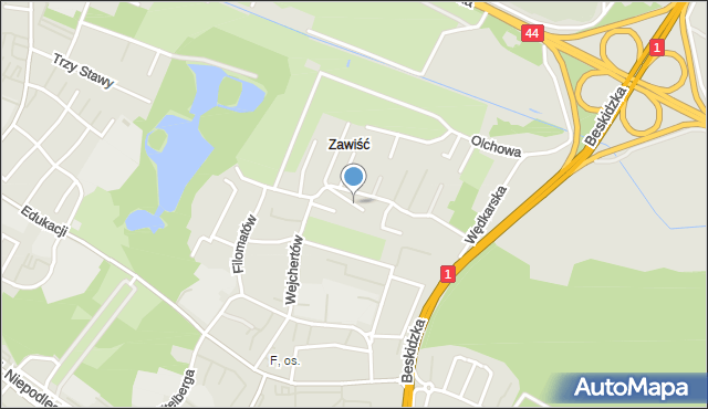 Tychy, Rybna, mapa Tychów