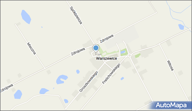 Warszewice gmina Łubianka, Rycerska, mapa Warszewice gmina Łubianka