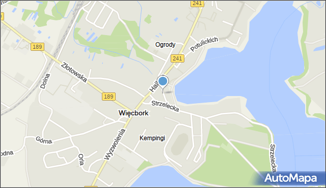 Więcbork, Rybacka, mapa Więcbork