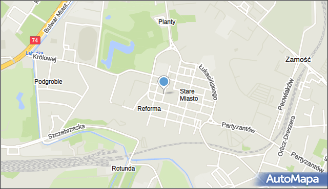 Zamość, Rynek Wielki, mapa Zamościa