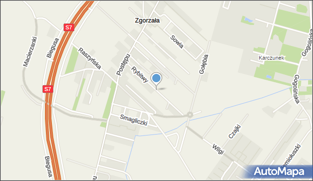 Zgorzała, Rybitwy, mapa Zgorzała