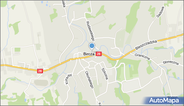 Bircza, Rzeczna, mapa Bircza