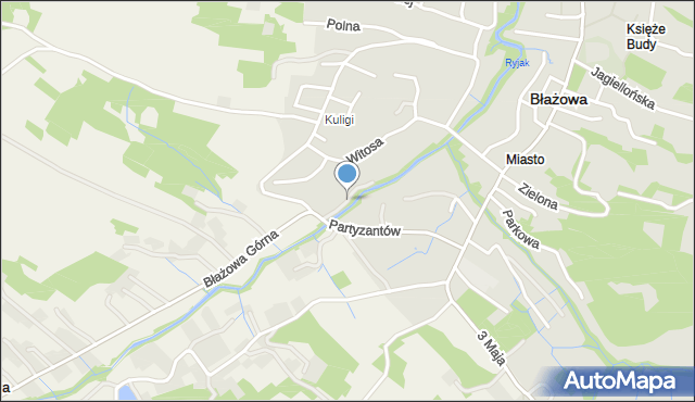 Błażowa, Rzeczna, mapa Błażowa