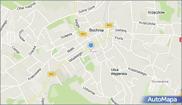 Bochnia, Rzeźnicka, mapa Bochni