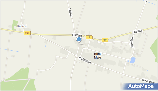 Borki Małe gmina Olesno, Rzemieślnicza, mapa Borki Małe gmina Olesno