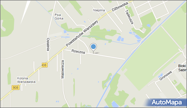 Częstochowa, Rzeczna, mapa Częstochowy