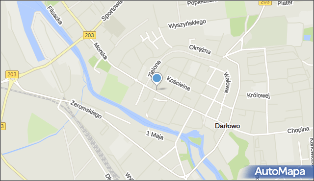 Darłowo, Rzemieślnicza, mapa Darłowo