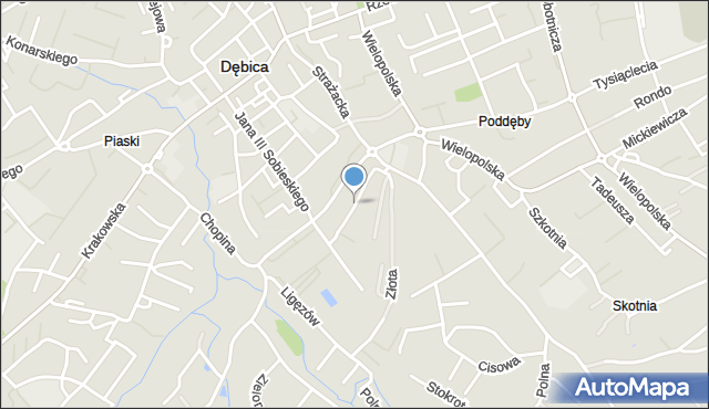 Dębica, Rzemieślnicza, mapa Dębicy