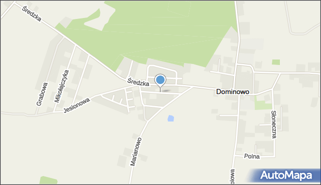 Dominowo, Rzemieślnicza, mapa Dominowo