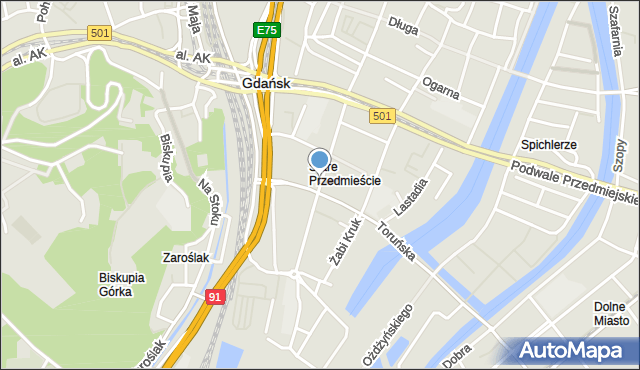 Gdańsk, Rzeźnicka, mapa Gdańska