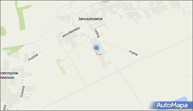 Januszkowice gmina Długołęka, Rzemieślnicza, mapa Januszkowice gmina Długołęka