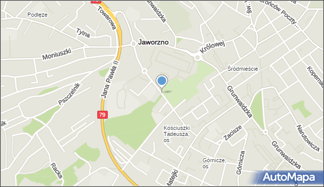 Jaworzno, Rzemieślnicza, mapa Jaworzno