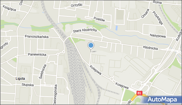 Katowice, Rzeszótki Aleksandra, mapa Katowic