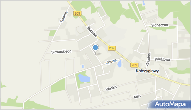 Kołczygłowy, Rzemieślnicza, mapa Kołczygłowy