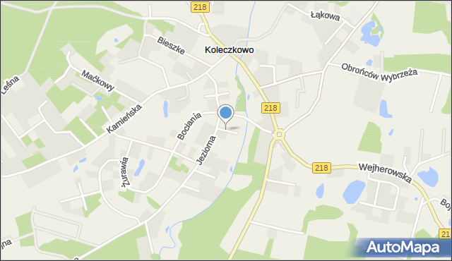 Koleczkowo, Rzeczna, mapa Koleczkowo