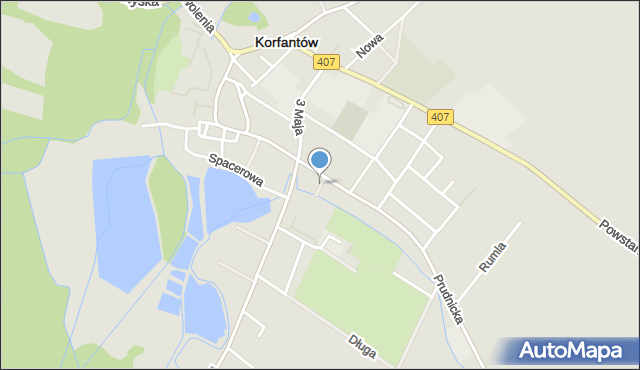 Korfantów, Rzemieślnicza, mapa Korfantów