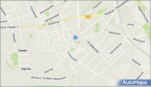 Mielec, Rzemieślnicza, mapa Mielca