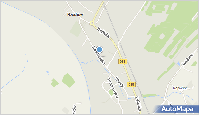 Mielec, Rzochowska, mapa Mielca