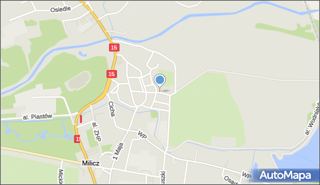 Milicz, Rzeczna, mapa Milicz