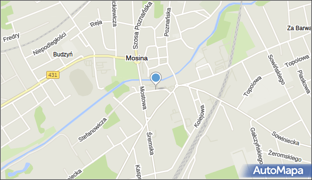 Mosina powiat poznański, Rzeczna, mapa Mosina powiat poznański