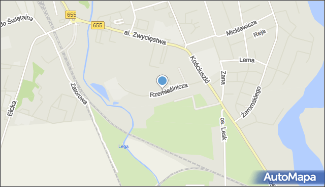 Olecko, Rzemieślnicza, mapa Olecko