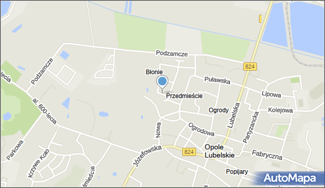 Opole Lubelskie, Rzeczna, mapa Opole Lubelskie