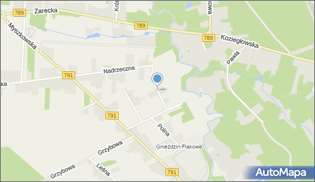 Postęp, Rzeczna, mapa Postęp