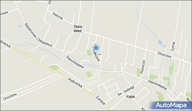 Pszczyna, Rzepakowa, mapa Pszczyny