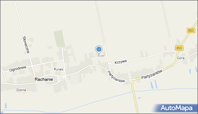 Rachanie, Rzemieślnicza, mapa Rachanie