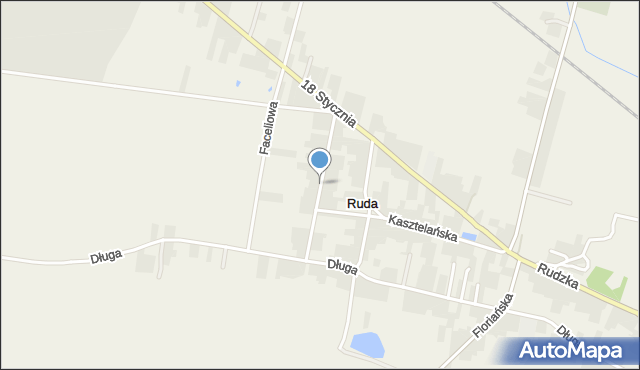 Ruda gmina Wieluń, Rzemieślnicza, mapa Ruda gmina Wieluń