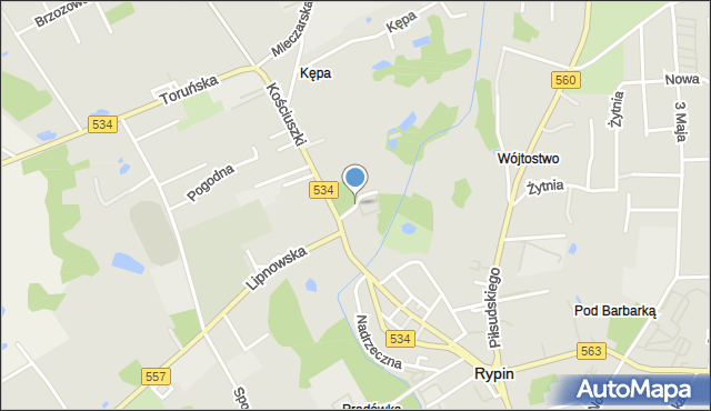 Rypin, Rzeźnicza, mapa Rypin