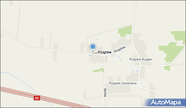 Rzążew, Rzążew, mapa Rzążew