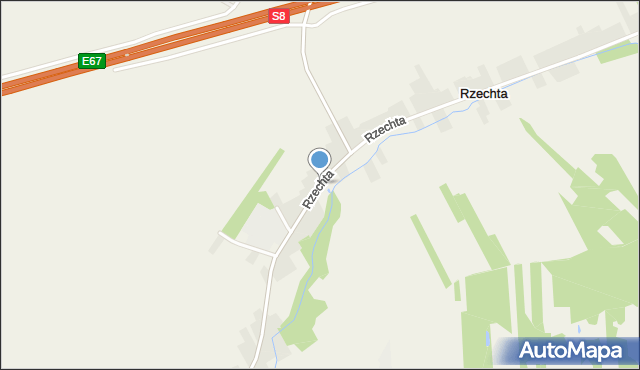 Rzechta gmina Sieradz, Rzechta, mapa Rzechta gmina Sieradz
