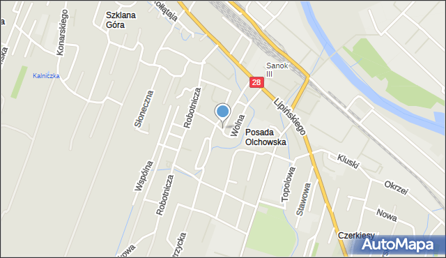 Sanok, Rzemieślnicza, mapa Sanok