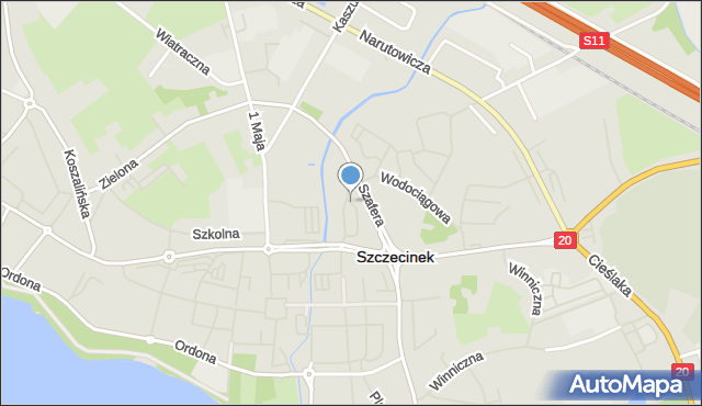 Szczecinek, Rzeczna, mapa Szczecinek