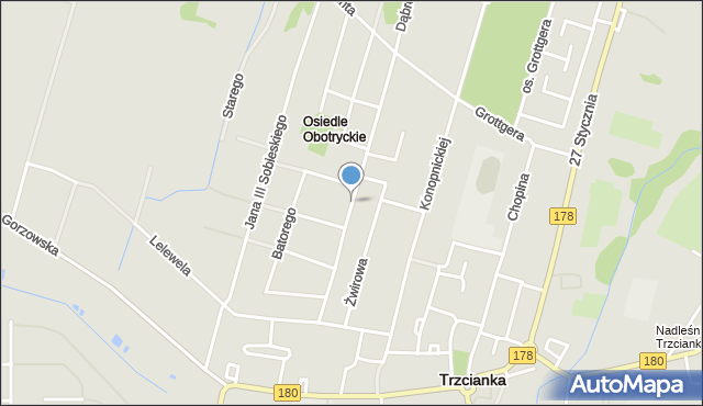 Trzcianka powiat czarnkowsko-trzcianecki, Rzemieślnicza, mapa Trzcianka powiat czarnkowsko-trzcianecki
