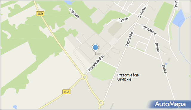 Trzebiatów powiat gryficki, Rzemieślnicza, mapa Trzebiatów powiat gryficki