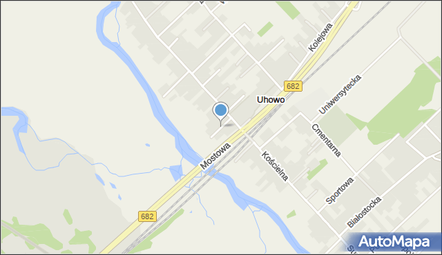 Uhowo, Rzeczna, mapa Uhowo