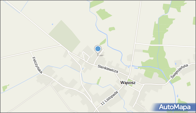 Wąsosz powiat grajewski, Rzeczna, mapa Wąsosz powiat grajewski